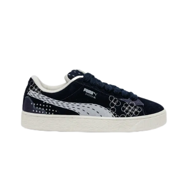 Puma Suede XL Navy Floral Embroidery Sneakers - 1