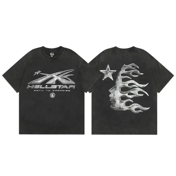 Hellcat Records Graphic Print Oversized T-Shirt Beige - 10