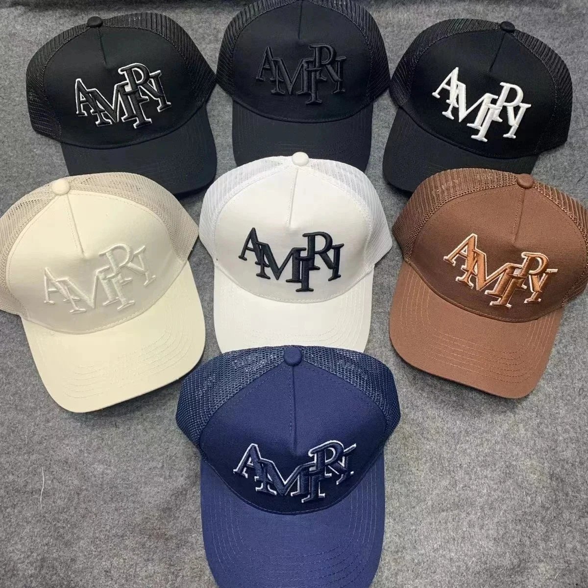 Amiri Drip Logo White Mesh Back Baseball Cap - 4