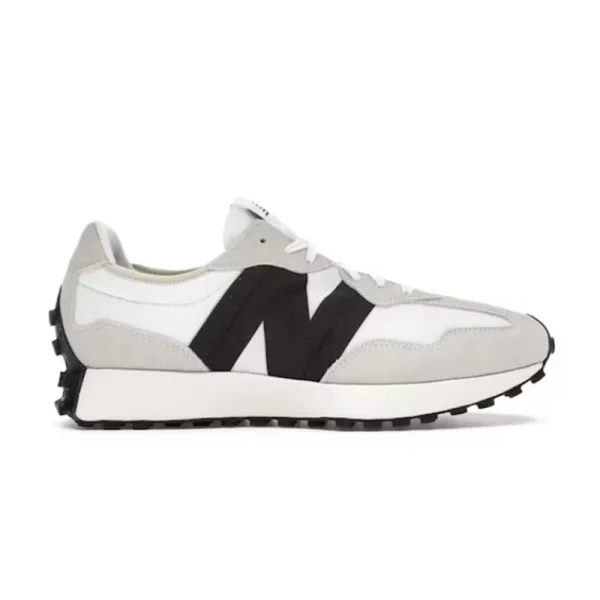 New Balance 327 White Black Gray Sneakers - 1