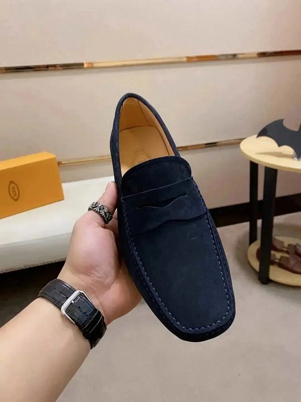 Design Suede Penny Loafer Navy Blue Casual Shoes Loafers product listing in Litbuy spreadsheet finds