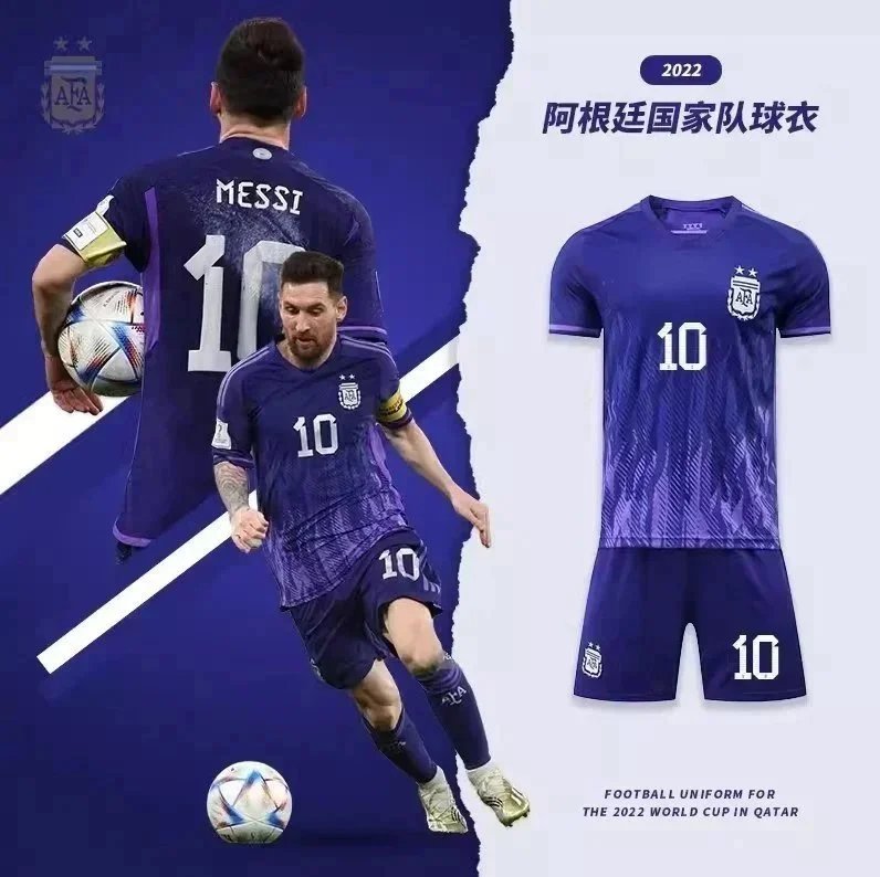 Argentina National Team 2022/23 Home Long-Sleeve Jersey with Crest - 4