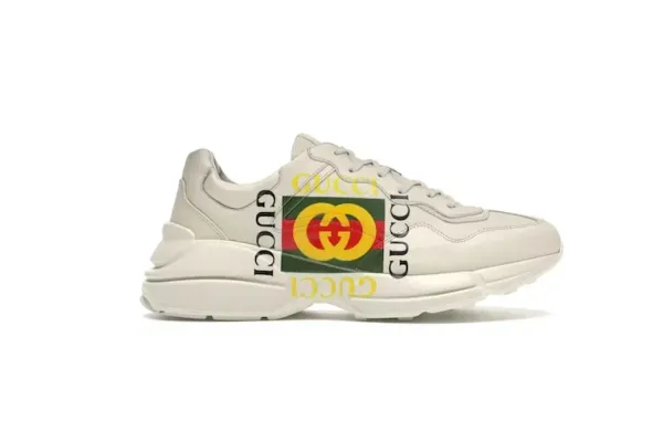 Gucci Rhyton Logo Print Off-White Sneakers - 1