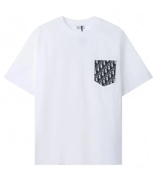 Dior Oblique Pocket Print White T-Shirt - 1