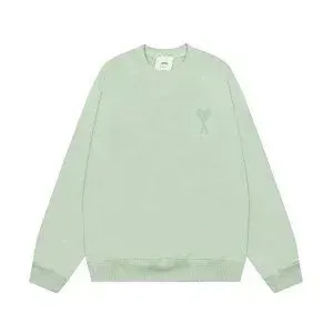 Ami Paris Heart Logo Sweatshirt Mint Green Hoodie - 1