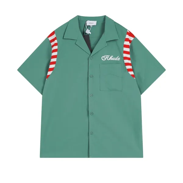 Rhude Candy Cane Sleeve Shirt Green - 1