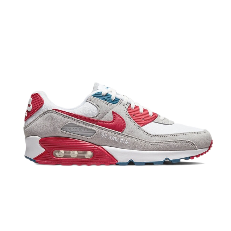 Nike Air Max 90 Metallic Silver Red Sneakers - 32