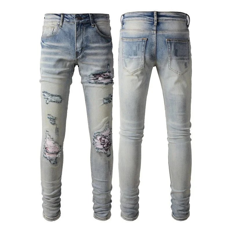 Gallery Dept. Leopard Patch Distressed Black Jeans - 10