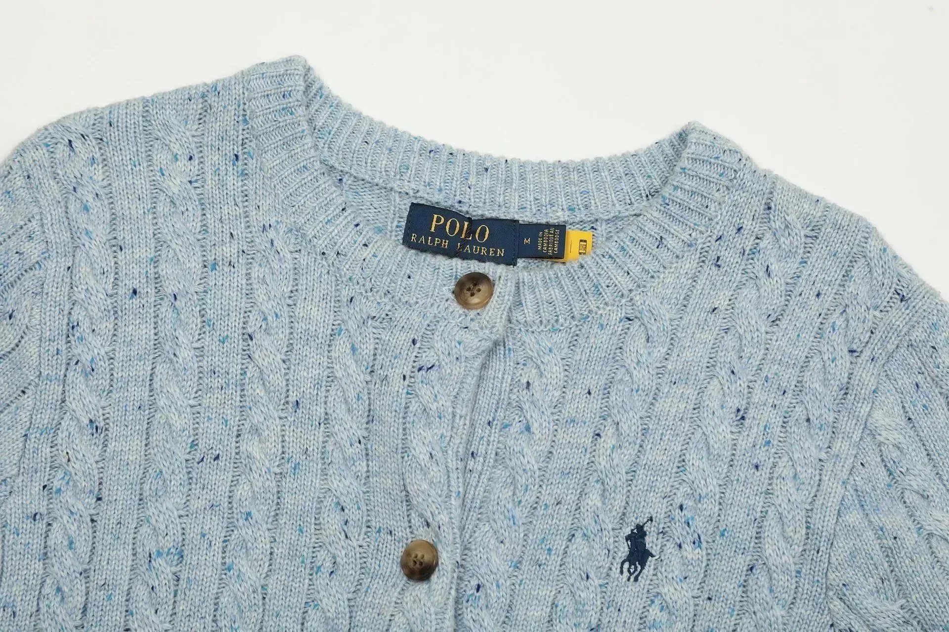 Polo Ralph Lauren Cable Knit Cardigan Light Blue - 5