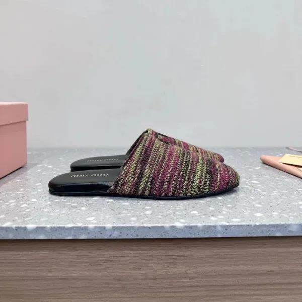 Miu Miu Knit Slide Slippers Multicolor - 3