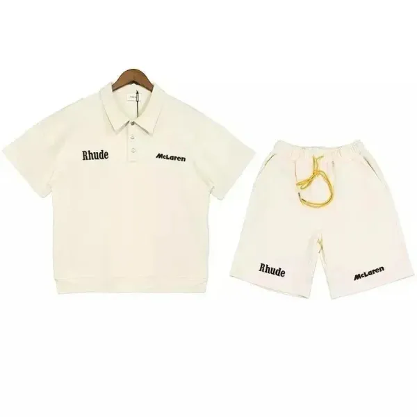 Rhude x McLaren Polo and Shorts Set Beige Casual Set - 1