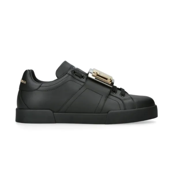 Dolce & Gabbana Devotion Black Leather Sneakers - 2