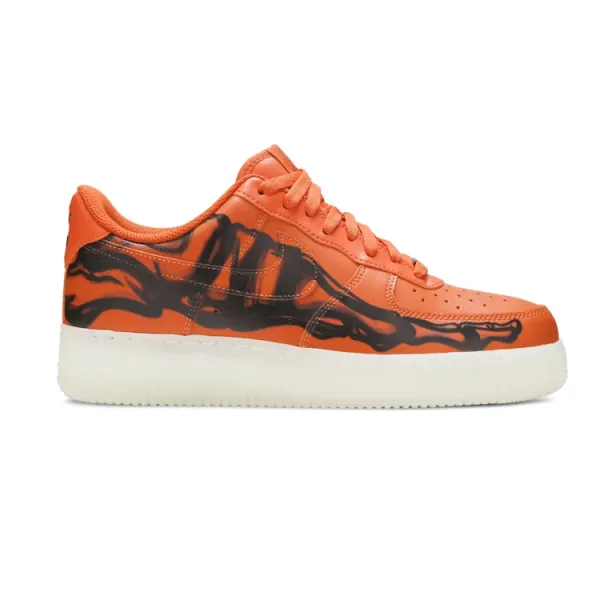 Nike Air Force 1 Low Orange Skeleton Print Sneakers - 1