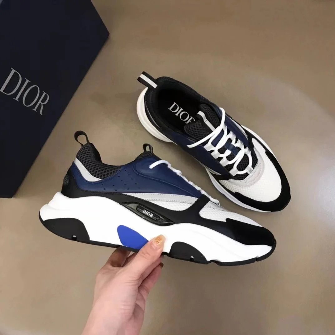 Dior B23 High-Top Oblique Blue Canvas Sneakers - 15