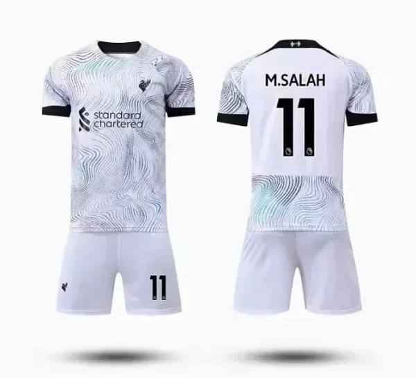 Standard Chartered x Custom Design Triangular Pattern Jersey Set in Teal and White - 8