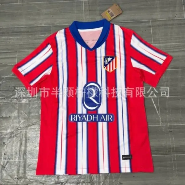 Atlético Madrid 2024-25 Home Jersey Red White Blue Striped Jersey - 1