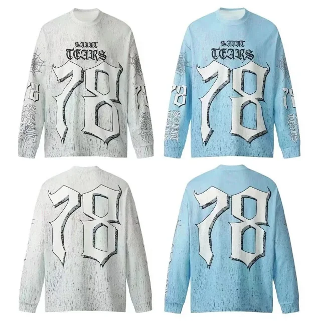 Saint Tears Hoodies & Sweatshirts Oversized Graphic Crewneck Sweatshirt product detail image 2