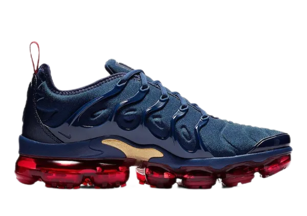 Nike Air VaporMax Plus Navy Red Gold Sneakers - 1