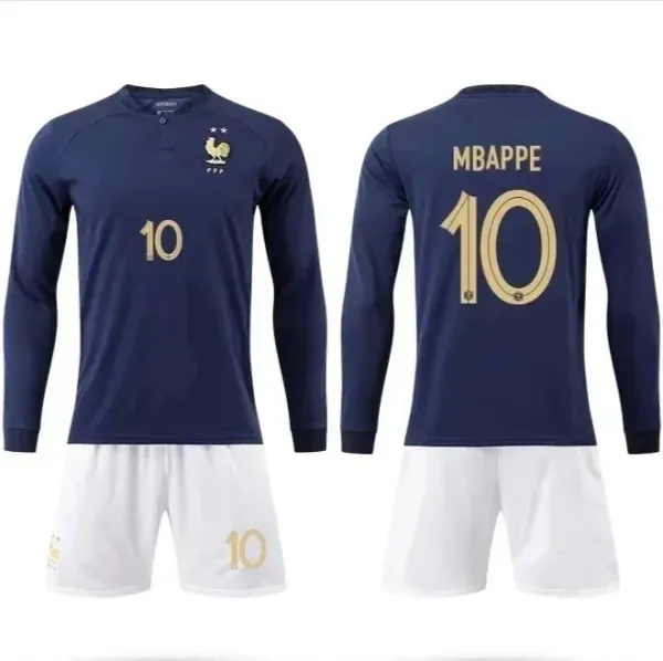 France National Team 2022-23 Home Jersey Navy Blue Mbappé #10 - 8