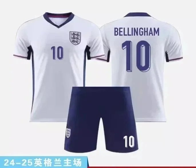 England National Team Replica Jersey Set White/Navy Soccer Kit - 4
