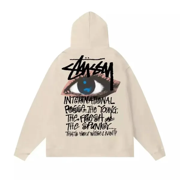 Stüssy International Posse Eye Graphic Hoodie Beige - 1
