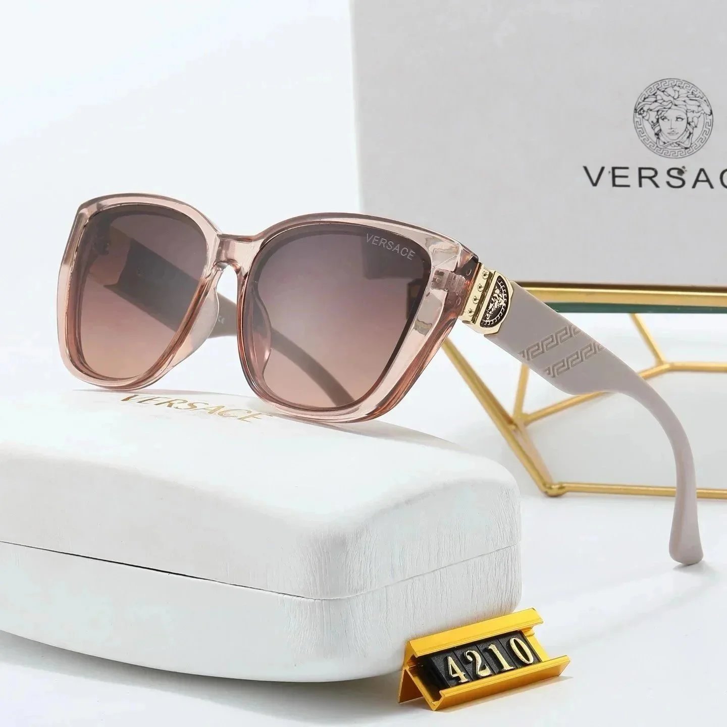 Versace Medusa Iconic Square Sunglasses Rose Gold Gradient - 1