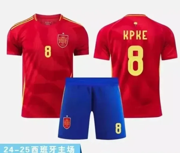 Spain National Team 2024-25 Home Kit Red Blue Jersey Set - 1