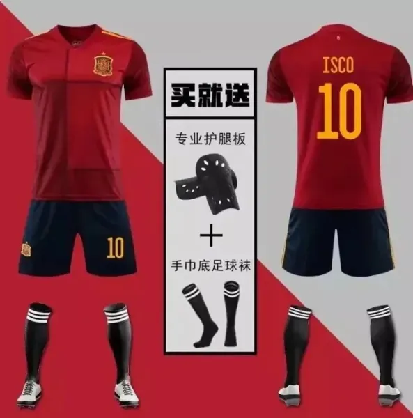 Spain National Team ISCO #10 Home Kit Red Jersey Set - 1