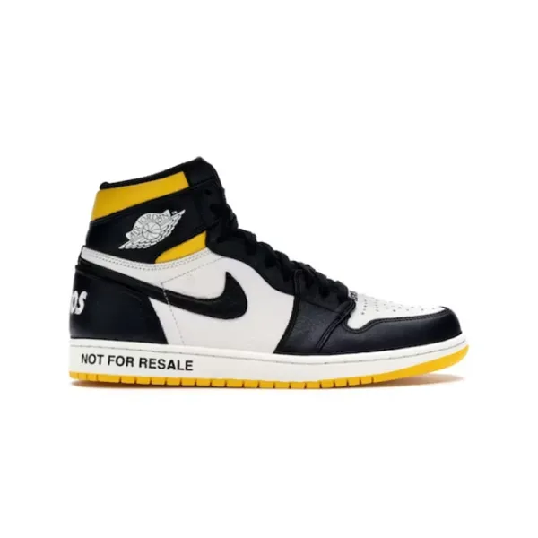 Air Jordan 1 High OG 'Not For Resale' Black/White/Yellow Sneakers - 1