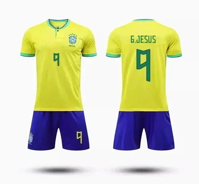 Brazil National Team Inspired Jersey Set Blue/White Activewear - 8