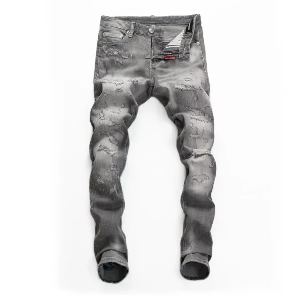 Dsquared2 Distressed Gray Slim Fit Jeans - 1