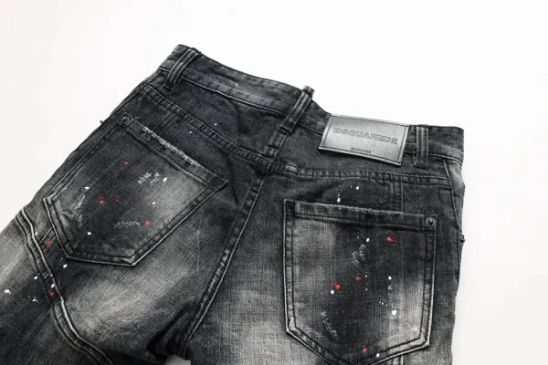 Dsquared2 Paint Splatter Distressed Black Jeans - 8