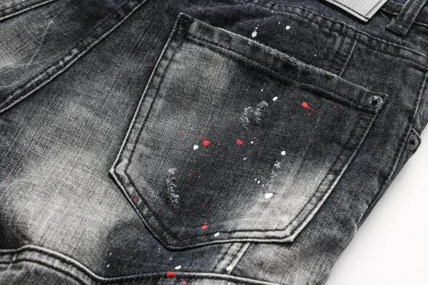 Dsquared2 Paint Splatter Distressed Black Jeans - 11