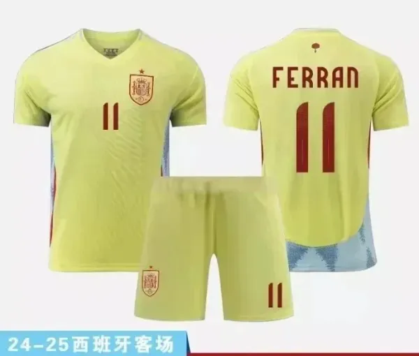 Spain National Team 2024-25 Away Jersey Set Yellow - 1