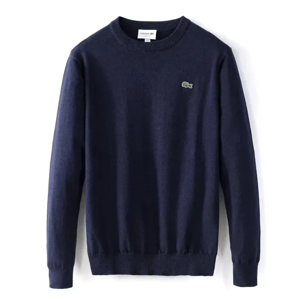 Lacoste Ribbed Zip-Up Sweater Navy - 7
