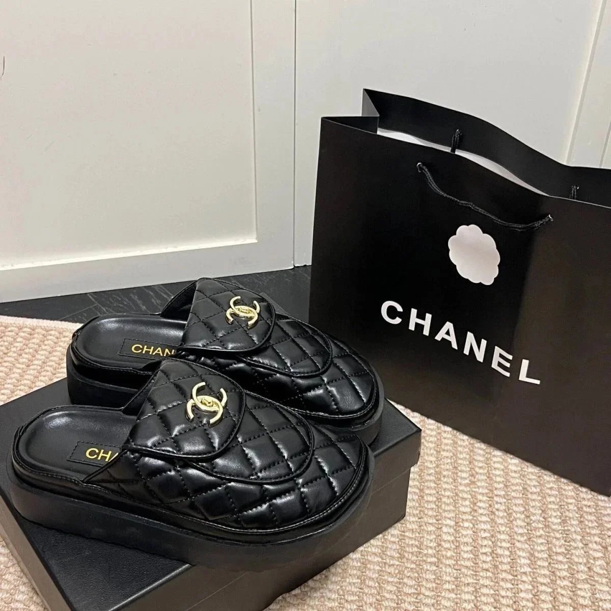 Chanel Quilted Slide
