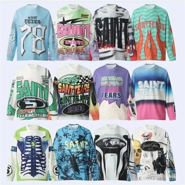 Saint Tears Hoodies & Sweatshirts Oversized Graphic Crewneck Sweatshirt product detail image 1