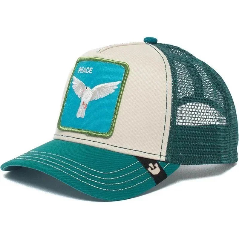 Goorin Bros Goorin Bros Peace Dove Trucker Hat in Cream/Teal Beige