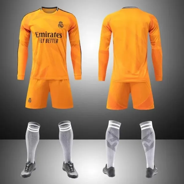 Real Madrid 2023-24 Third Kit Orange Jersey Set - 1