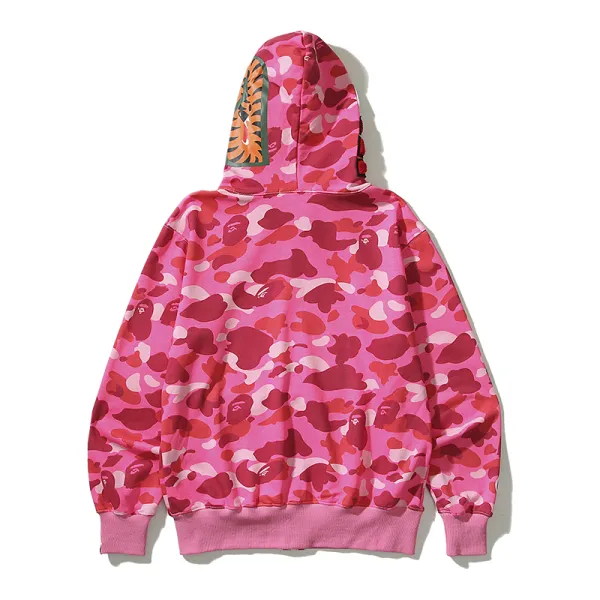 A Bathing Ape Shark Hoodie Red Camo Hoodie - 13