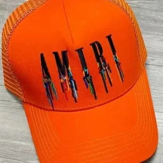 Amiri Dripping Swords Trucker Cap Orange - 1