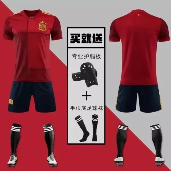 Spain National Team Home Kit Red Navy Jersey Set - 1