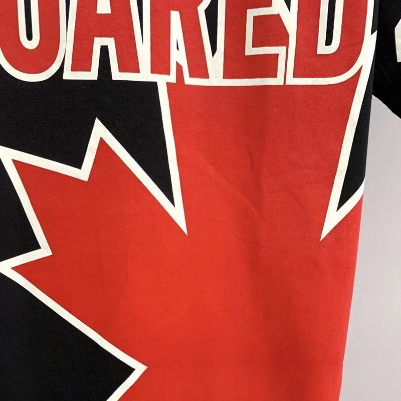 Dsquared2 Maple Leaf Print White and Red T-Shirt - 6
