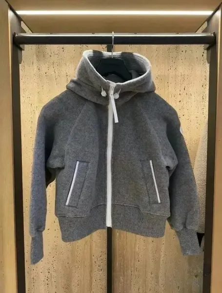 Unidentified Oversized Fleece Hooded Jacket in Heather Gray Outerwear - 6