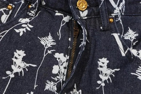 Louis Vuitton Monogram Floral Denim Jeans Navy - 8
