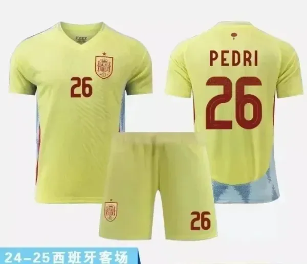 Spain National Team 2024-25 Away Kit Yellow Jersey and Shorts - 1
