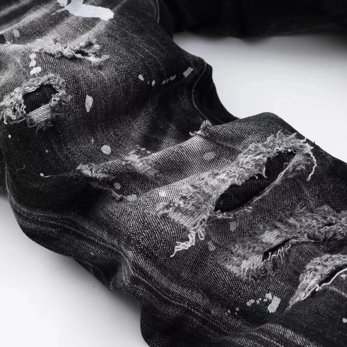 Dsquared2 Paint Splatter Distressed Black Jeans - 9