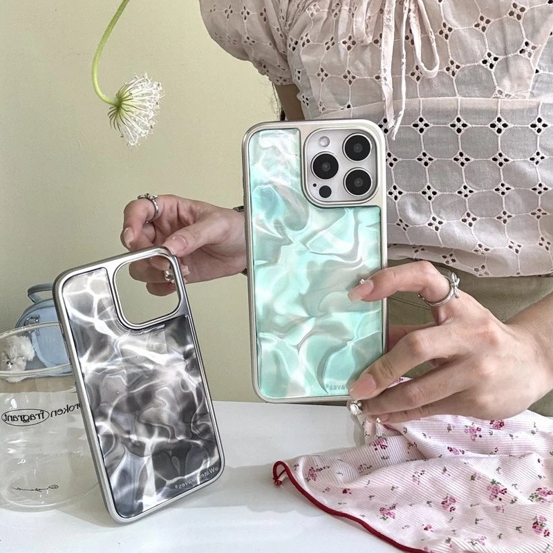 Clear Wave Effect Phone Case Silver Gray Phone-Case - 3