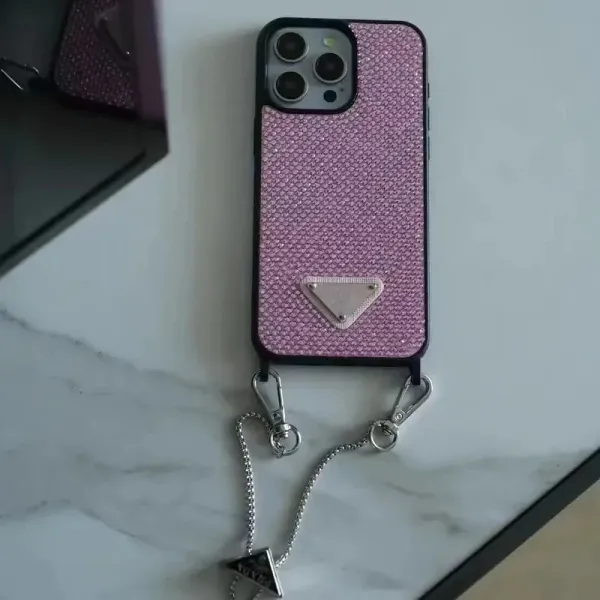 Prada Re-Nylon Crystal Phone Case Pink Phone-Case - 1