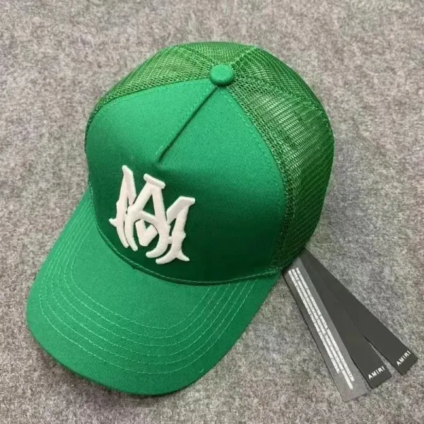 Amiri Logo Embroidered Mesh Back Baseball Cap Green - 1